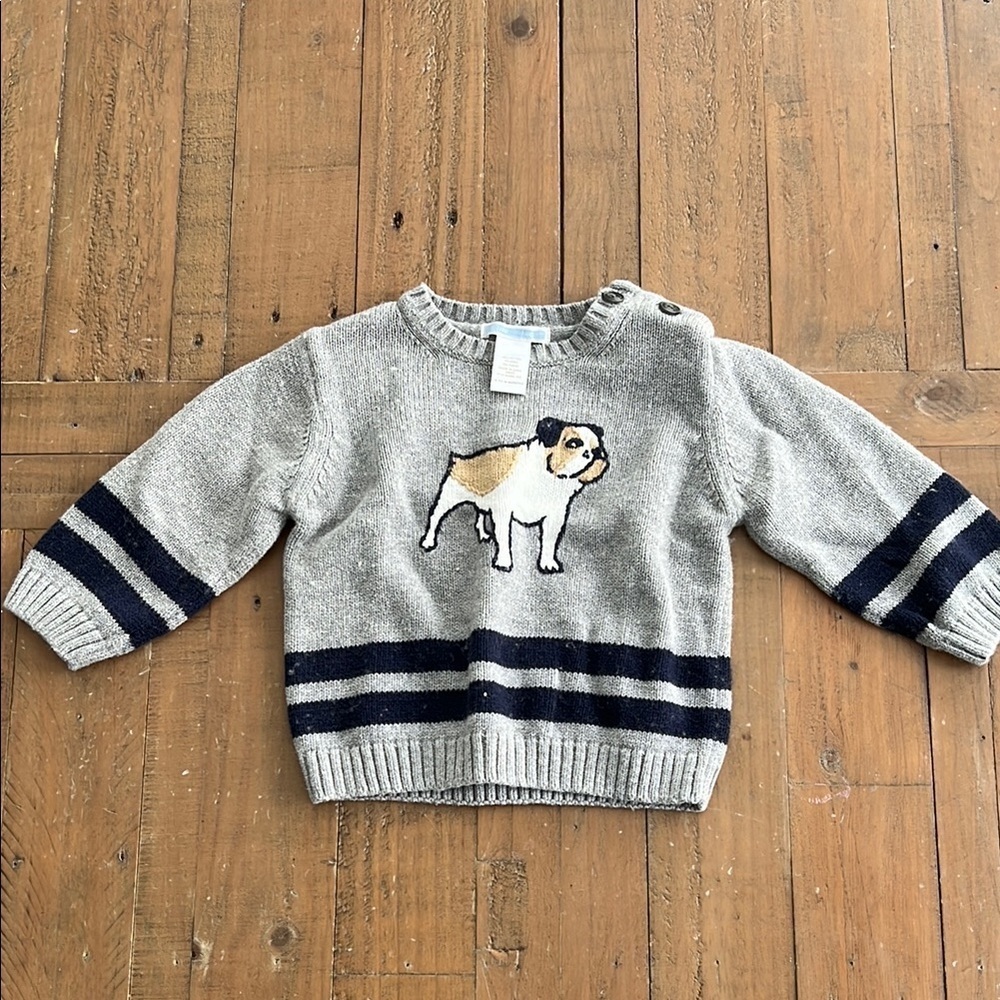 Janie and jack bulldog knit sweater